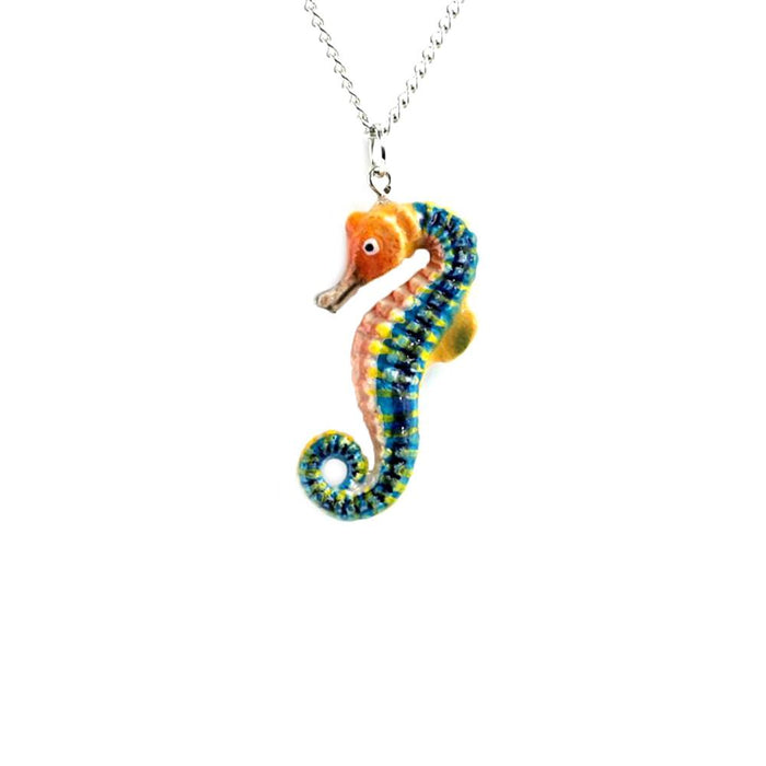 Seahorse Pendant Porcelain Pendant Blue Planet Jewelry