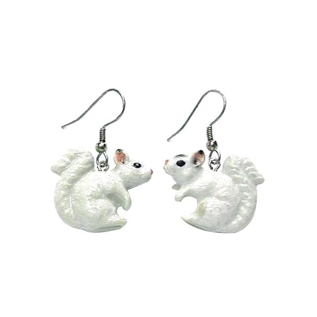 White Squirrel Porcelain Earrings Porcelain Earrings Blue Planet Jewelry