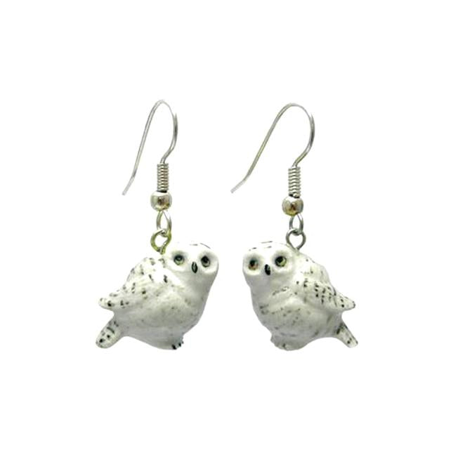 Snowy Owl Porcelain Earrings Porcelain Earrings Blue Planet Jewelry