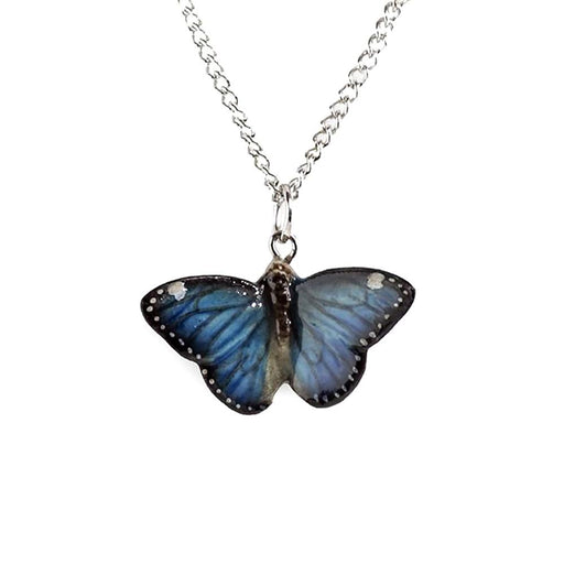 Blue Morpho Butterfly Pendant Porcelain Pendant Blue Planet Jewelry