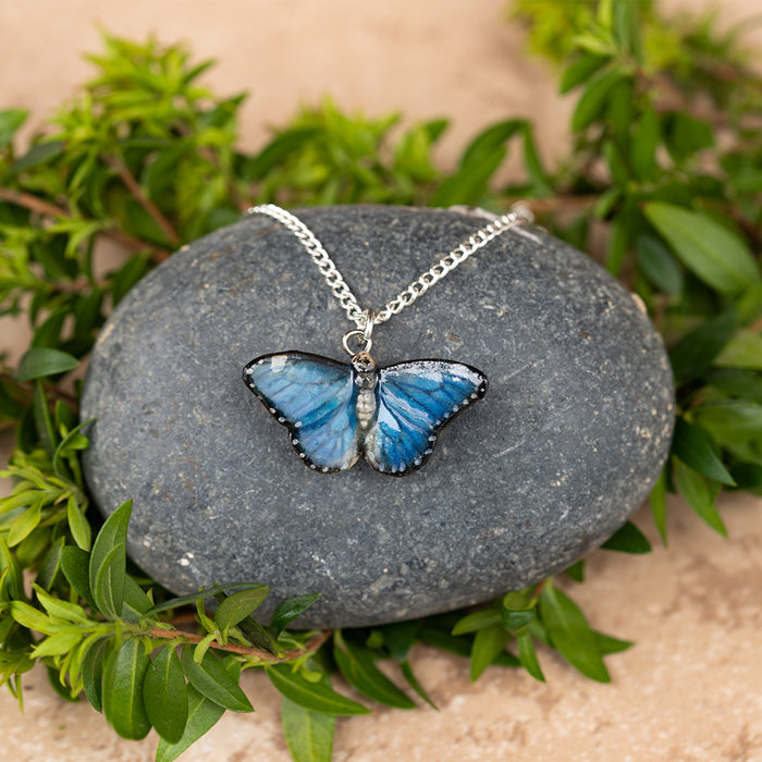 Blue Morpho Butterfly Pendant