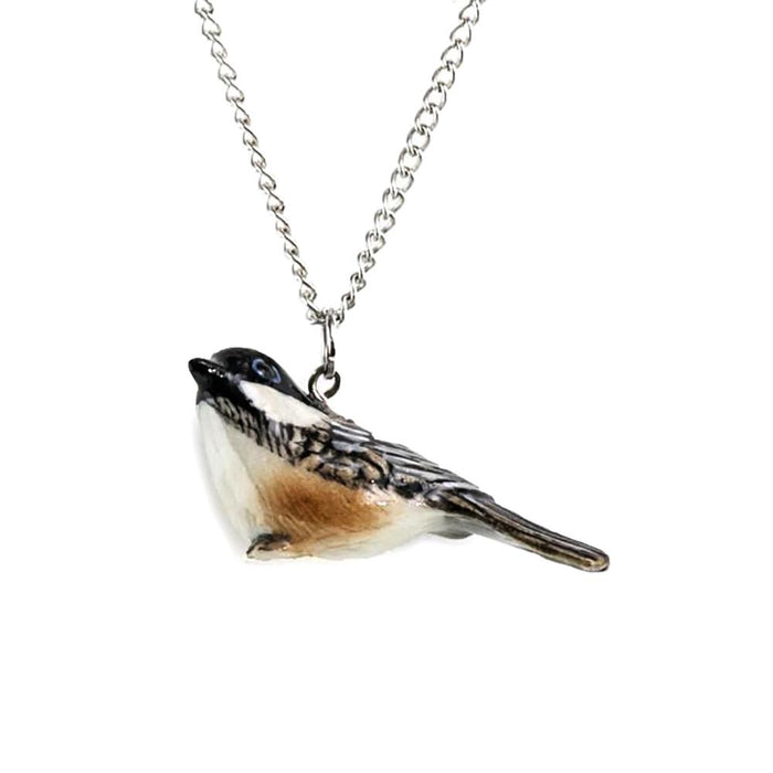 Chickadee Pendant Porcelain Pendant Blue Planet Jewelry