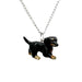 Dachshund Dog Pendant Porcelain Pendant Blue Planet Jewelry
