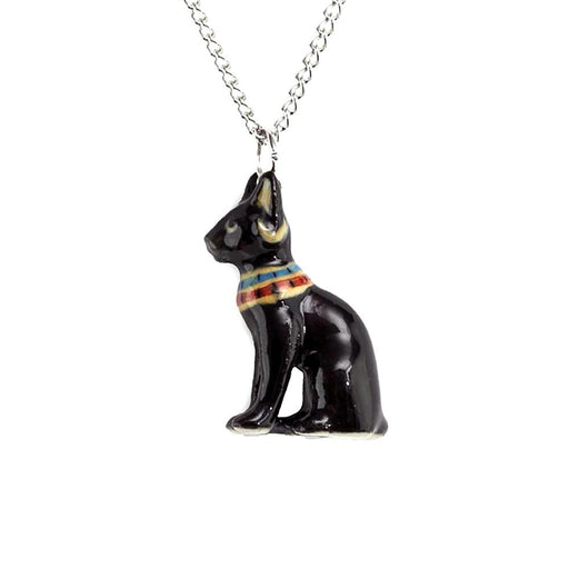 Egyptian Cat Pendant Porcelain Pendant Blue Planet Jewelry