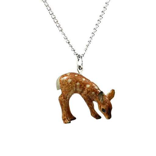 Deer Fawn Pendant Porcelain Pendant Blue Planet Jewelry
