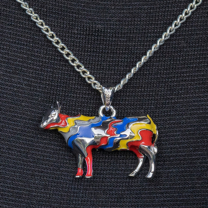 Silver Enamel Toro Pendant