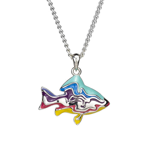 Silver Enamel Fish Pendant Silver Enamel Pendant Blue Planet Jewelry