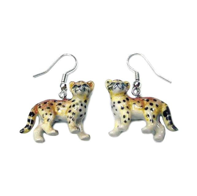 Cheetah Porcelain Earrings Porcelain Earrings Blue Planet Jewelry