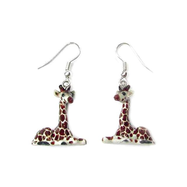 Giraffe Porcelain Earrings Porcelain Earrings Blue Planet Jewelry