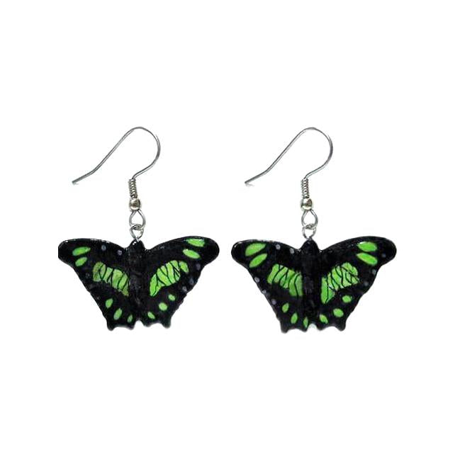 Green Malachite Butterfly Porcelain Earrings Porcelain Earrings Blue Planet Jewelry