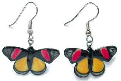 Painted Beauty Butterfly Porcelain Earrings Blue Planet Jewelry