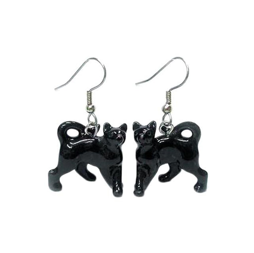 Black Cat Porcelain Earrings Porcelain Earrings Blue Planet Jewelry
