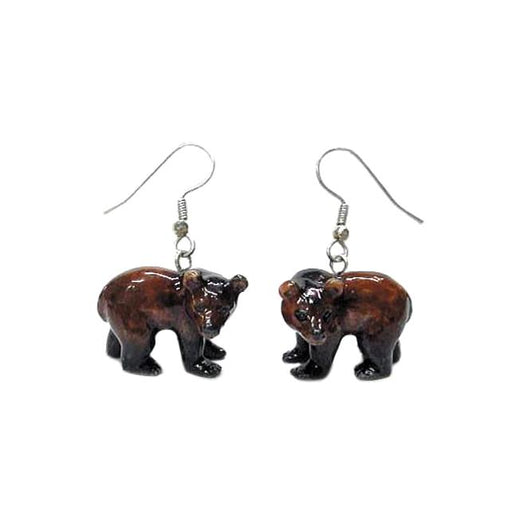 Brown Bear Porcelain Earrings Porcelain Earrings Blue Planet Jewelry