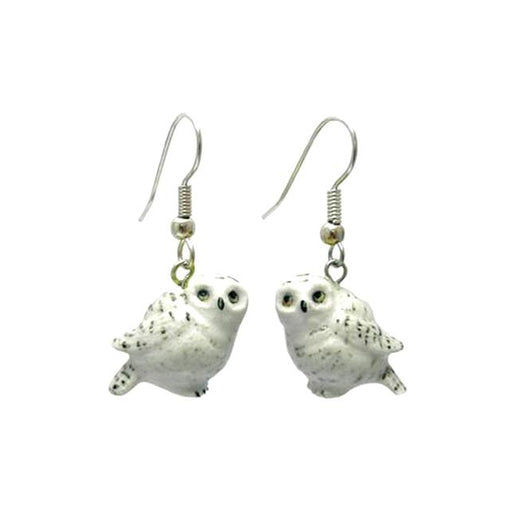 Snowy Owl Porcelain Earrings Porcelain Earrings Blue Planet Jewelry