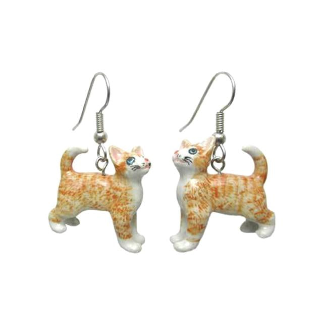 Ginger Kitten Porcelain Earrings Porcelain Earrings Blue Planet Jewelry