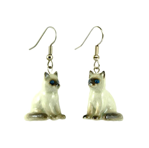 Ragdoll Cat Porcelain Earrings Porcelain Earrings Blue Planet Jewelry