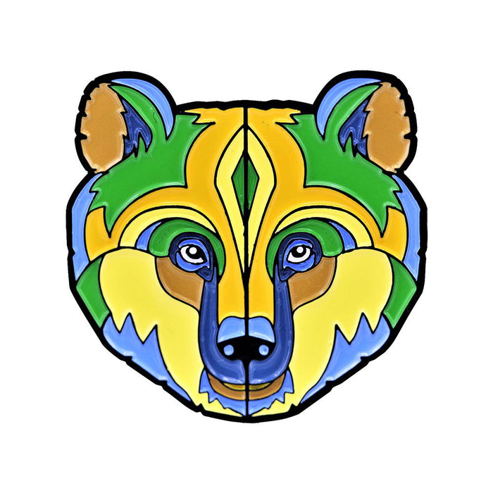 Brown Bear Stylized Enamel Pin - Stylized Enamel Pin - Blueplanetjewelry.com