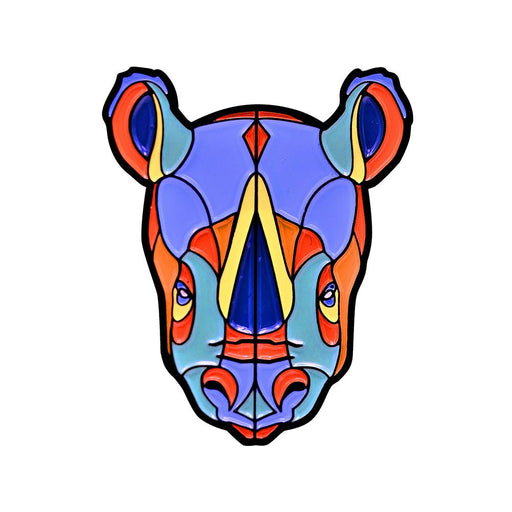 Rhinocerous Stylized Enamel Pin - Stylized Enamel Pin - Blueplanetjewelry.com