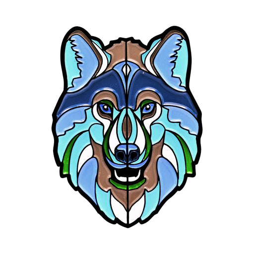 Grey Wolf Stylized Enamel Pin - Stylized Enamel Pin - Blueplanetjewelry.com