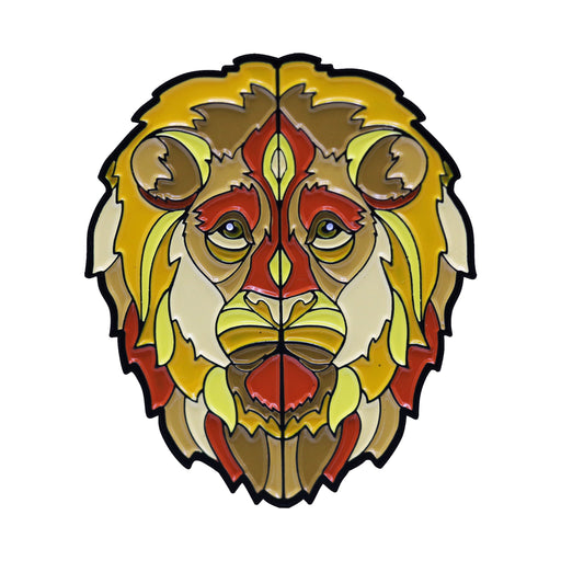 African Lion Stylized Enamel Pin - Stylized Enamel Pin - Blueplanetjewelry.com