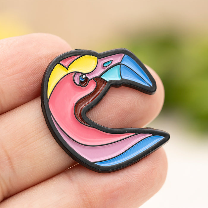 Flamingo Stylized Enamel Pin - Stylized Enamel Pin - Blueplanetjewelry.com