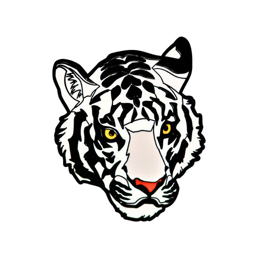 White Tiger Realistic Enamel Pin - Realistic Enamel Pin - Blueplanetjewelry.com