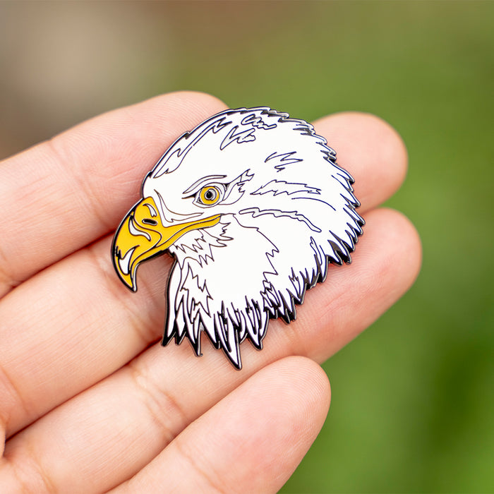 Bald Eagle Realistic Enamel Pin - Realistic Enamel Pin - Blueplanetjewelry.com