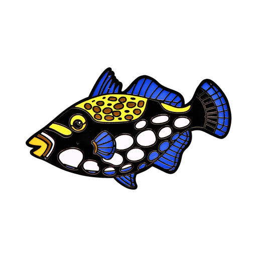 Trigger Fish Realistic Enamel Pin - Realistic Enamel Pin - Blueplanetjewelry.com