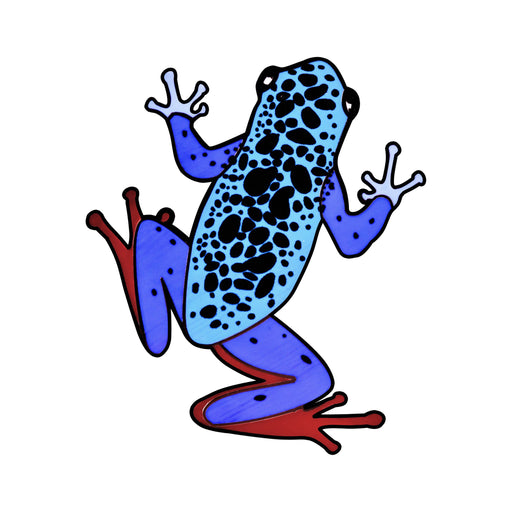 Blue Dart Frog Realistic Enamel Pin - Realistic Enamel Pin - Blueplanetjewelry.com