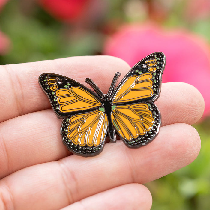Monarch Butterfly Enamel Pin Lapel Badge — Wildship Studio