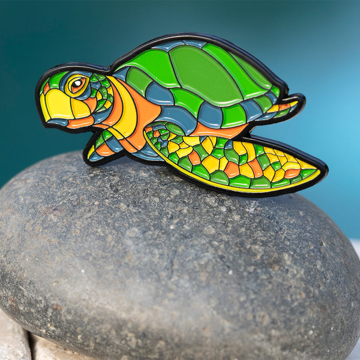 Sea Turtle Stylized Enamel Pin - Stylized Enamel Pin - Blueplanetjewelry.com