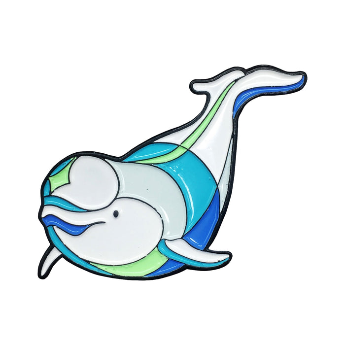 Beluga Stylized Enamel Pin - Stylized Enamel Pin - Blueplanetjewelry.com