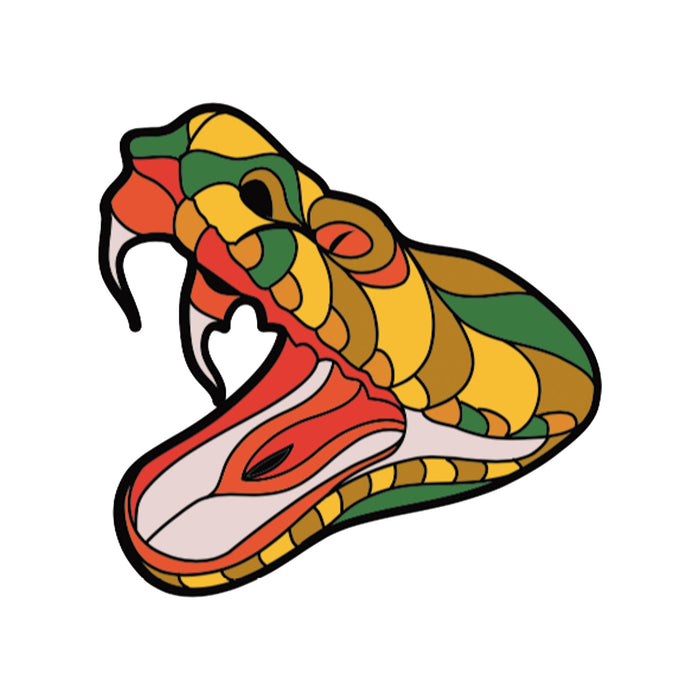 Rattlesnake Stylized Enamel Pin - Stylized Enamel Pin - Blueplanetjewelry.com