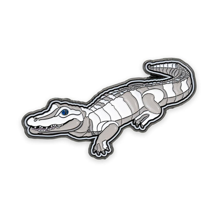 Albino Alligator Stylized Enamel Pin - Stylized Enamel Pin - Blueplanetjewelry.com