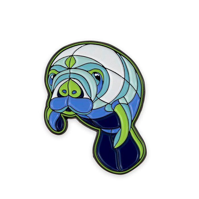 Manatee Stylized Enamel Pin - Stylized Enamel Pin - Blueplanetjewelry.com