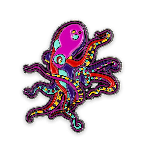 Red Octopus Stylized Enamel Pin - Stylized Enamel Pin - Blueplanetjewelry.com