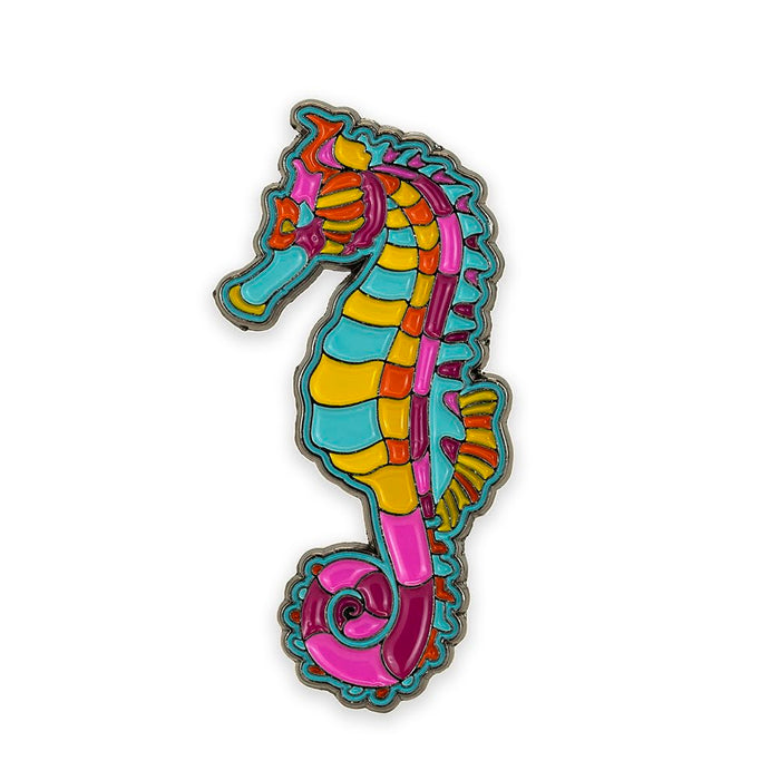 Seahorse Stylized Enamel Pin - Stylized Enamel Pin - Blueplanetjewelry.com