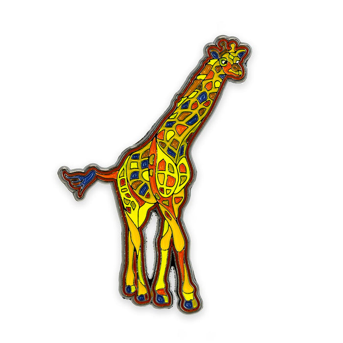 Giraffe Standing Stylized Enamel Pin - Stylized Enamel Pin - Blueplanetjewelry.com