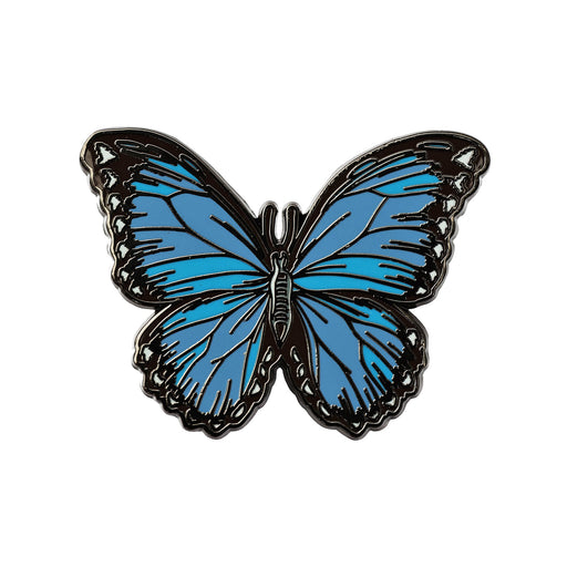 Blue Morpho Butterfly Realistic Enamel Pin - Realistic Enamel Pin - Blueplanetjewelry.com