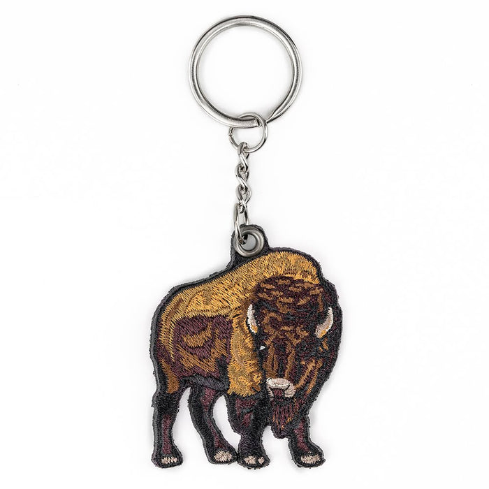 American Bison Embroidered Keychain