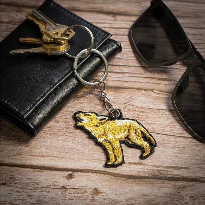 Coyote Pup Embroidered Keychain