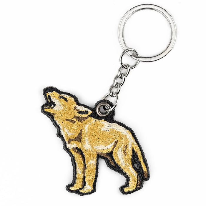 Coyote Pup Embroidered Keychain