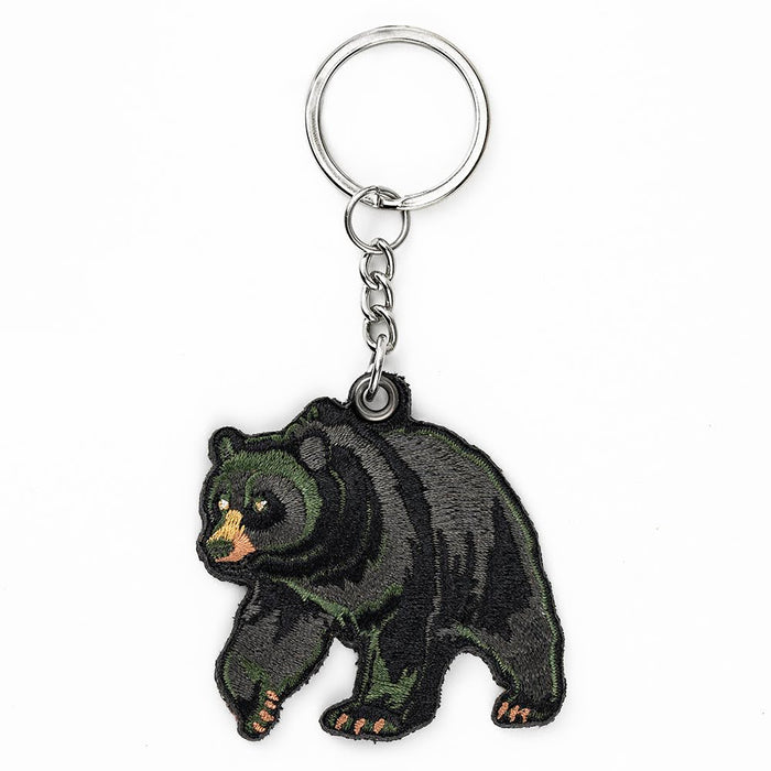 Black Bear Embroidered Keychain