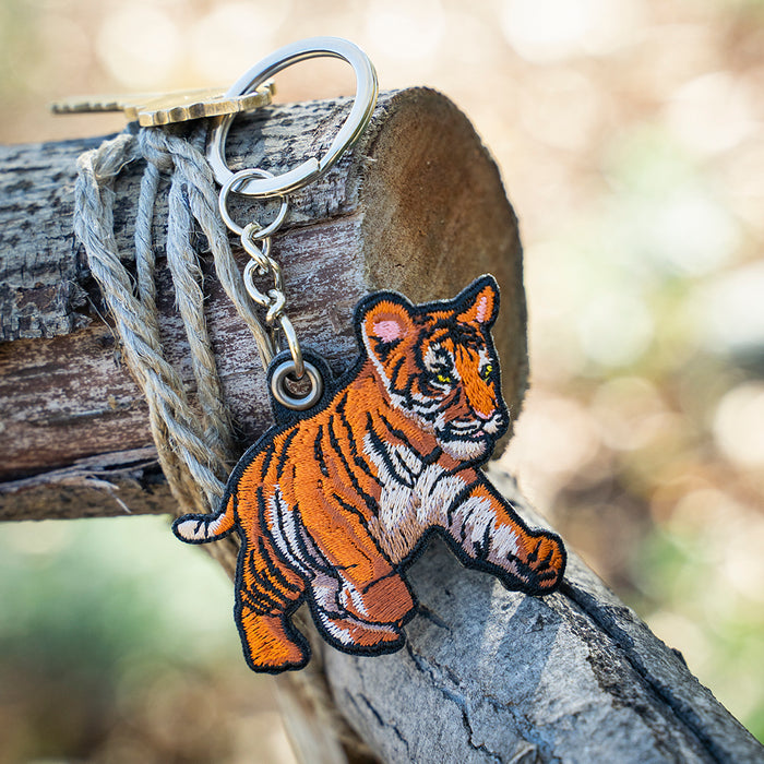 Tiger Cub Embroidered Keychain