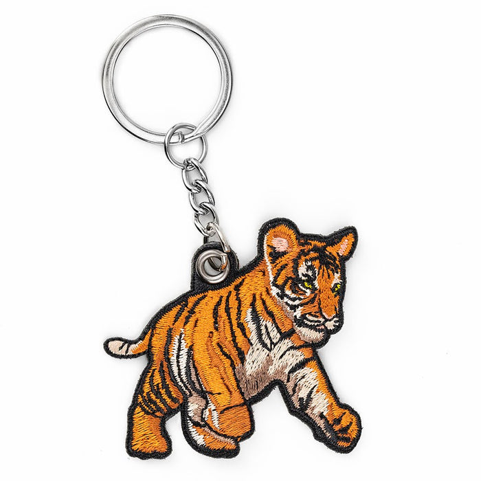 Tiger Cub Embroidered Keychain