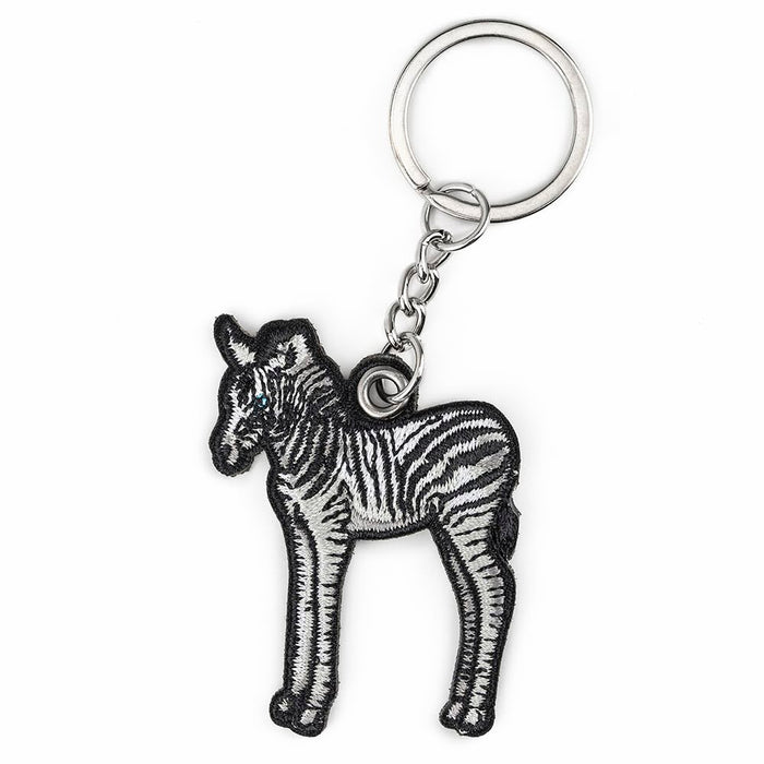Zebra Embroidered Keychain