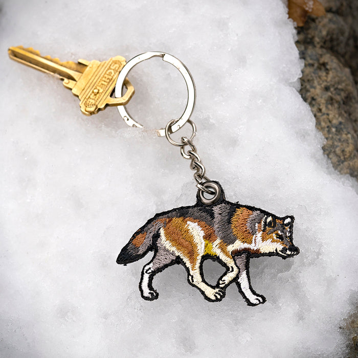 Wolf Embroidered Keychain