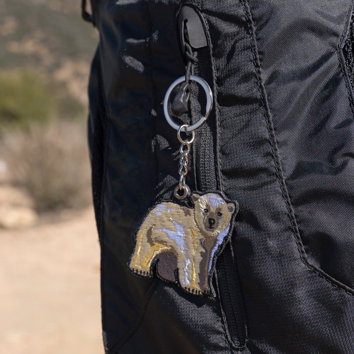 Polar Bear Cub Embroidered Keychain