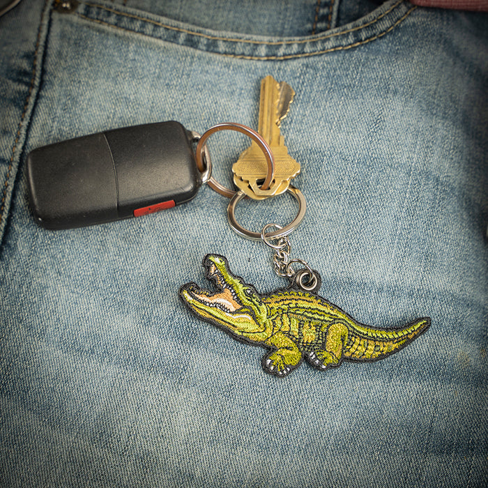 American Alligator Embroidered Keychain