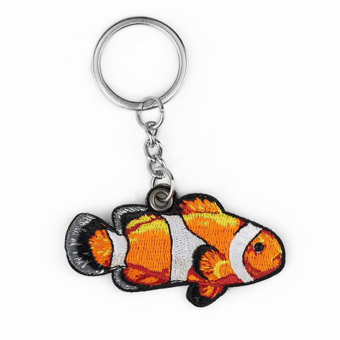 Clown Fish Embroidered Keychain